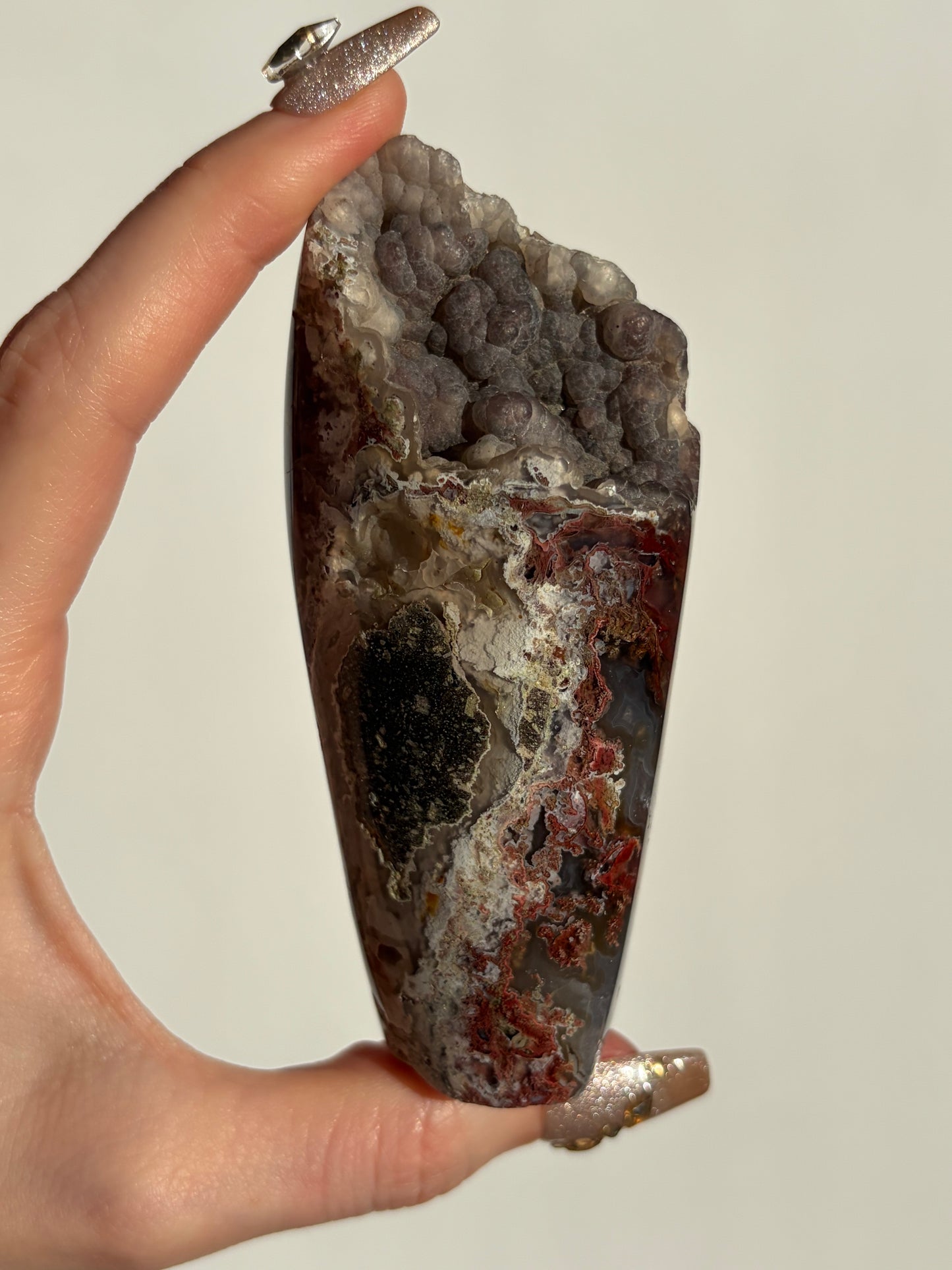 “Verdant Veils” Tembaga Moss in Chalcedony Botryoidal Freeform C