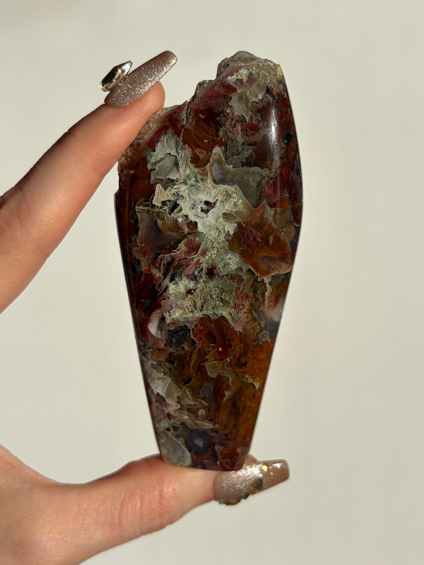 “Verdant Veils” Tembaga Moss in Chalcedony Botryoidal Freeform C