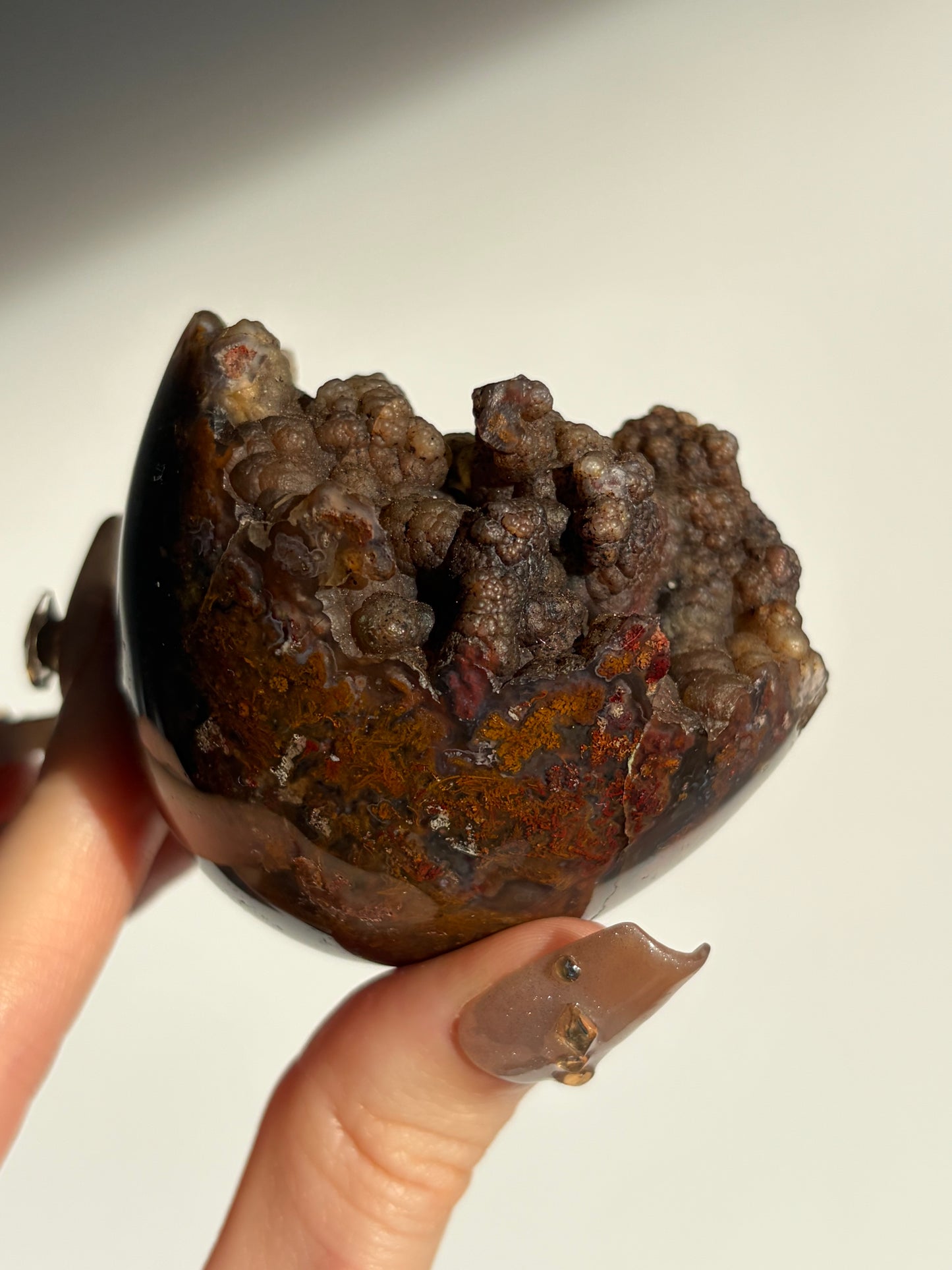 “A Garden Planet” Tembaga Moss in Botryoidal Chalcedony Sphere B