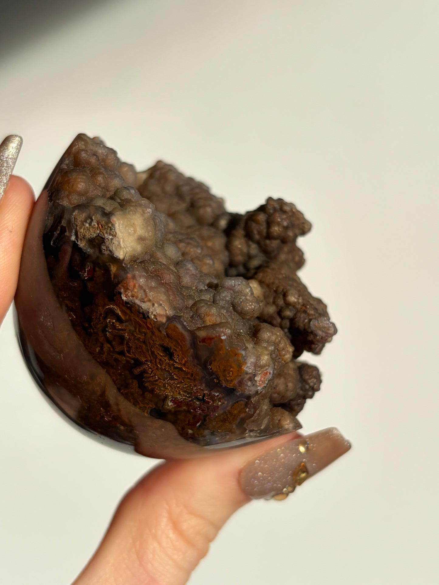 “A Garden Planet” Tembaga Moss in Botryoidal Chalcedony Sphere B