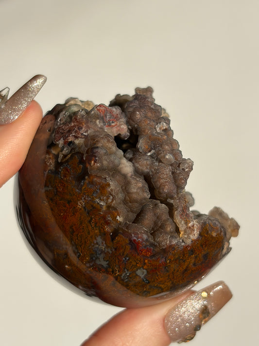 “Veils of the Mother” Tembaga Moss in Botryoidal Chalcedony Sphere C
