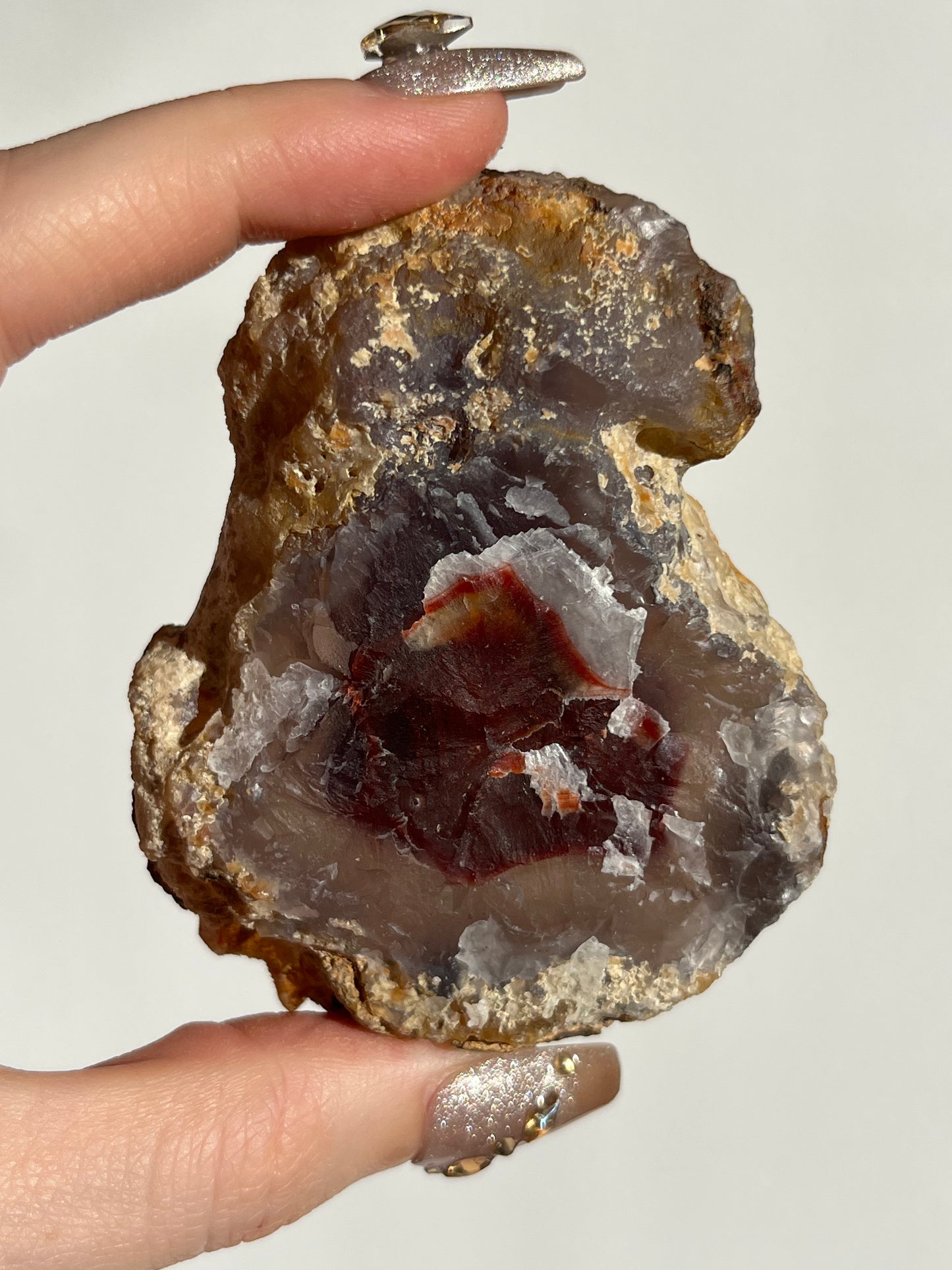 “The Molten Sigil” Translucent Red Laguna Agate with Floral Features