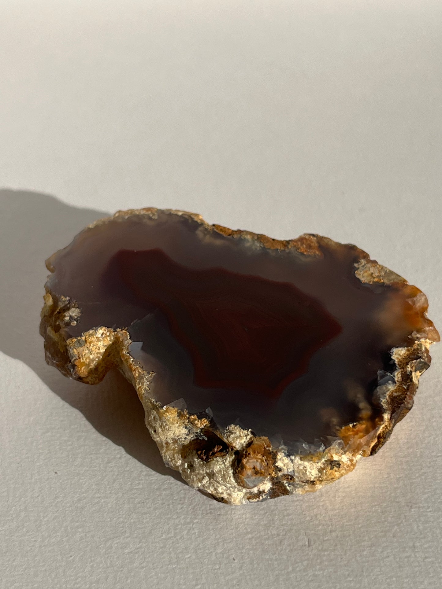 “The Molten Sigil” Translucent Red Laguna Agate with Floral Features