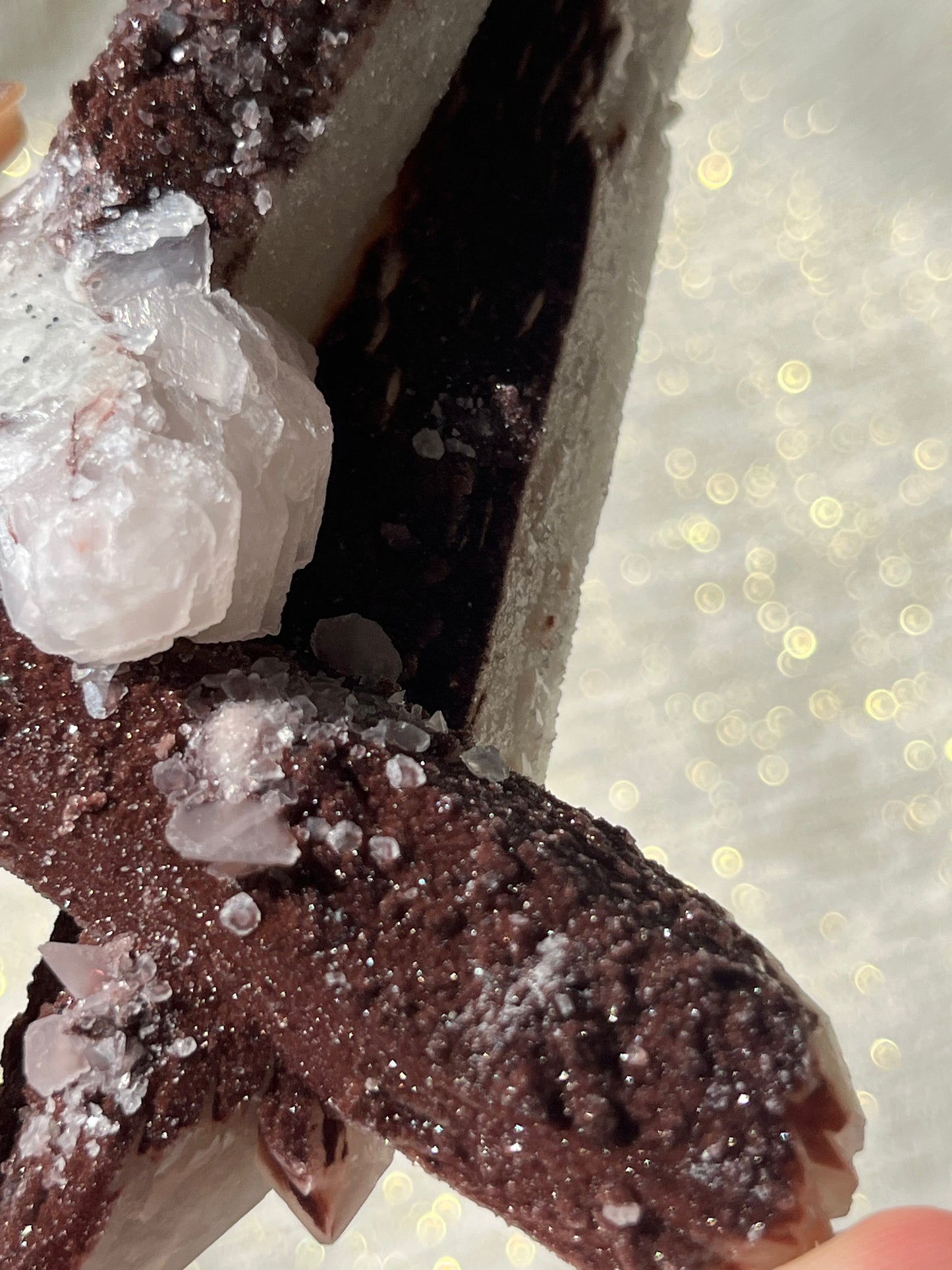 Twilight Plum Quartz with Sakura Blossom Calcite Specimen A