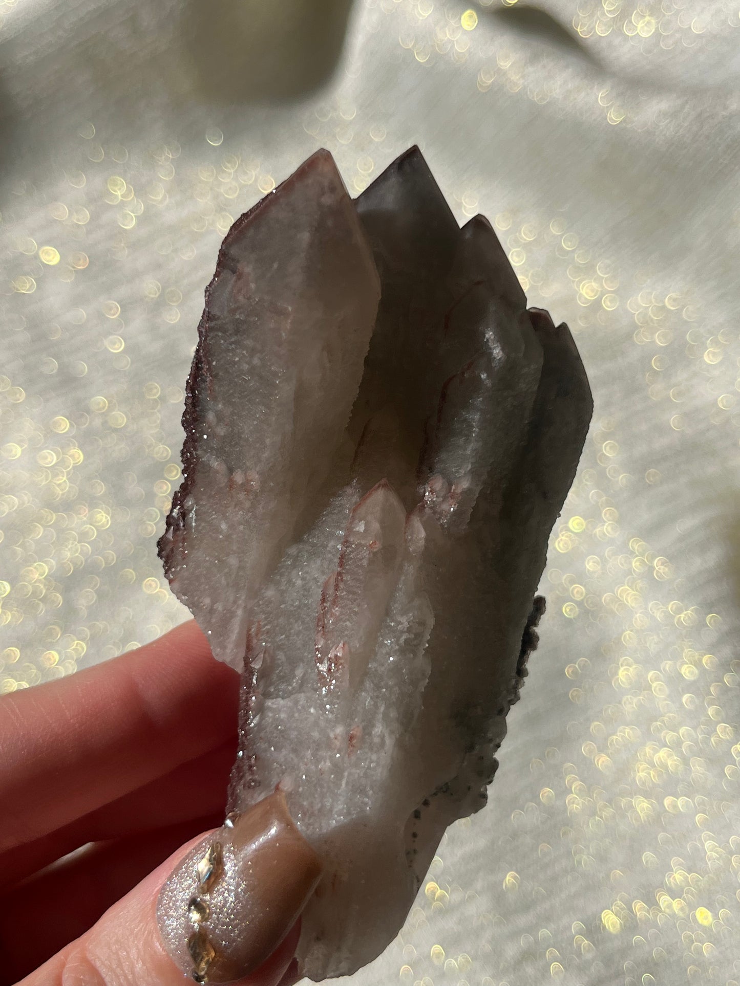 Twilight Plum Quartz with Sakura Blossom Calcite Specimen B