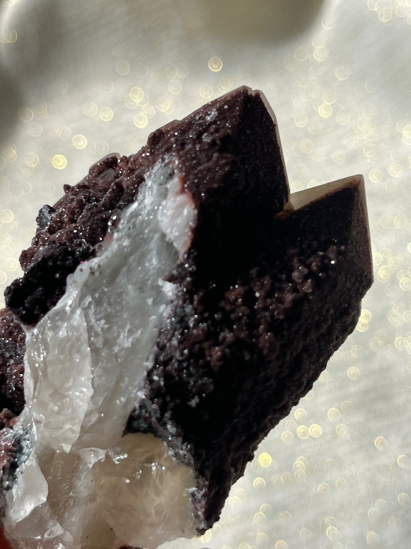 Twilight Plum Quartz with Sakura Blossom Calcite Specimen B