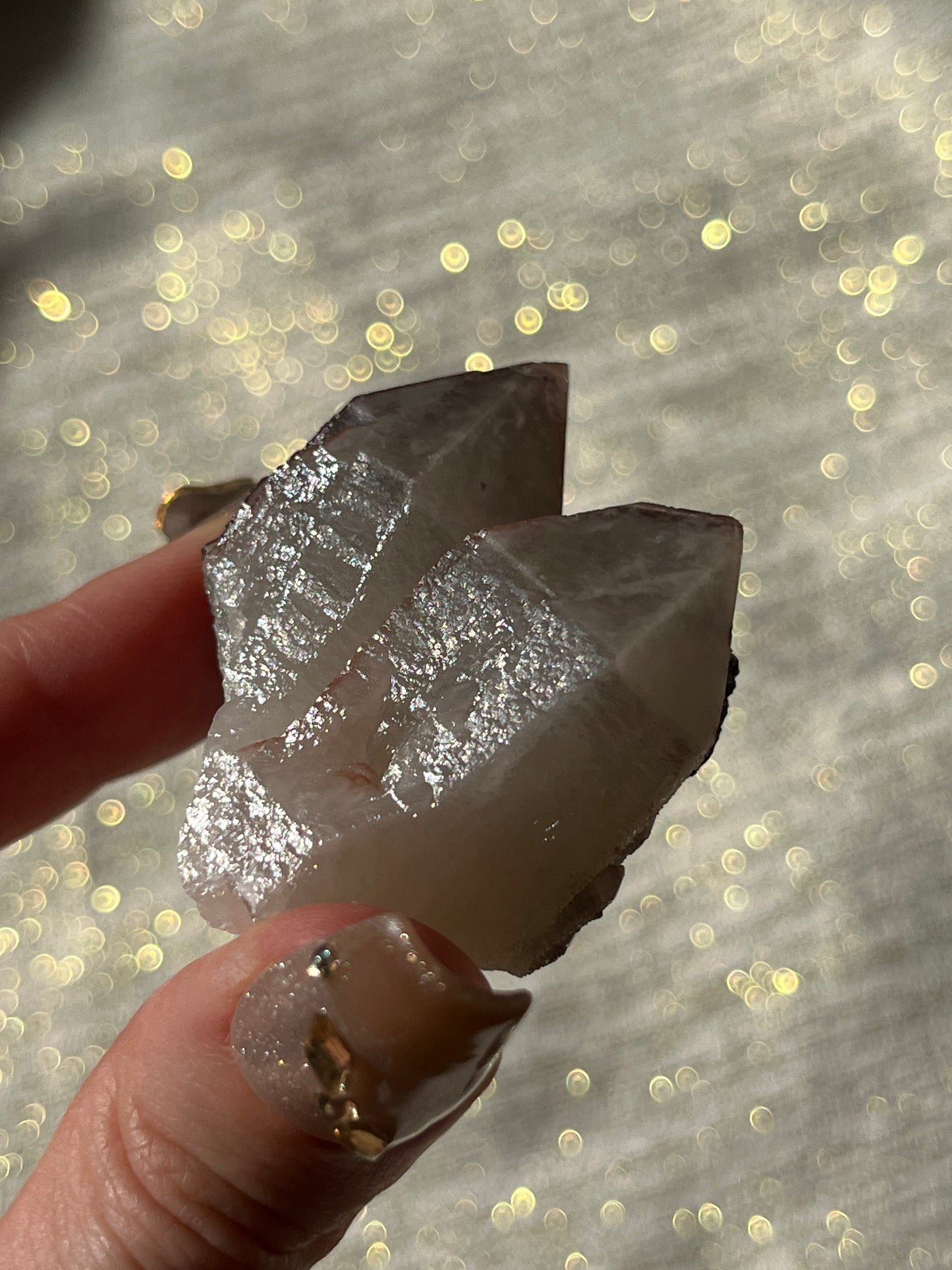 Twilight Plum Quartz with Sakura Blossom Calcite Specimen I