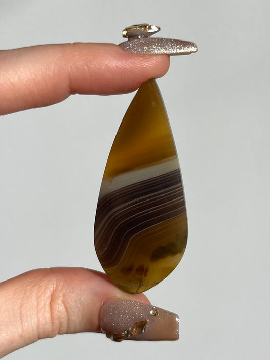 Yellow-Purple East Indonesian Banded Agate Cabochon w/ Parallax & Iris Effect (You Choose)