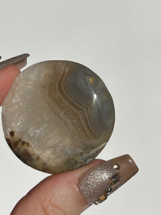 West Indonesian Banded Agate Medallion with Parallax Effect A