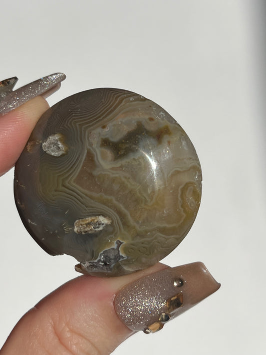 West Indonesian Banded Agate Medallion with Parallax Effect C