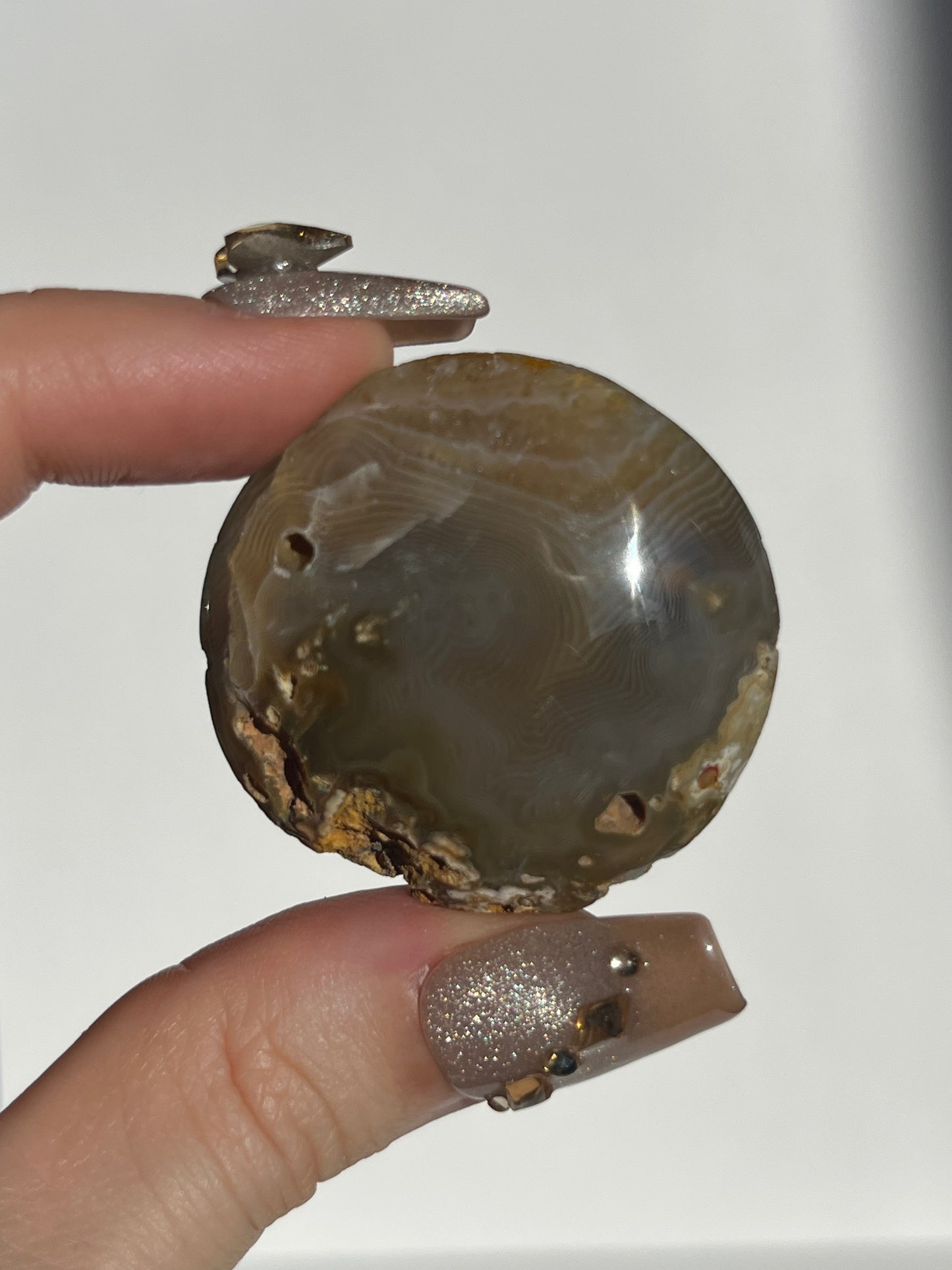 West Indonesian Banded Agate Medallion with Parallax Effect D