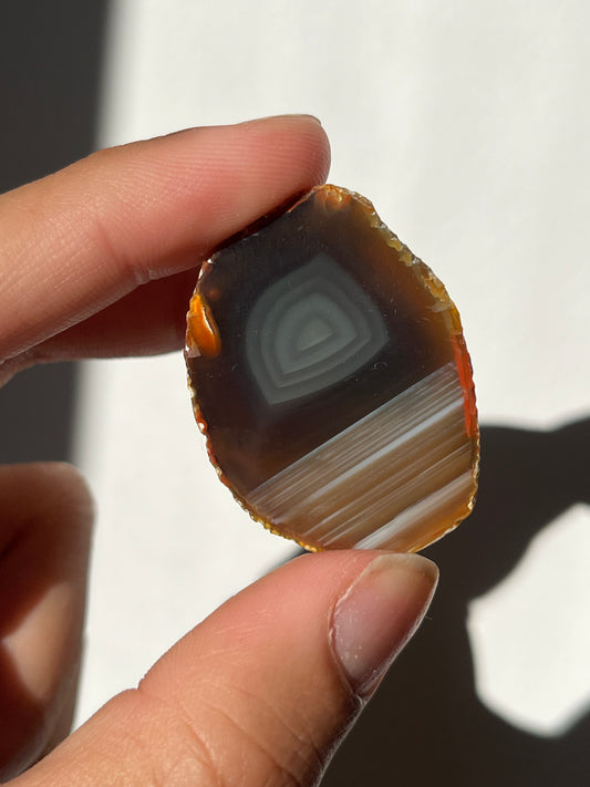 'The Hollow Veil' West Indonesian River Agate Pair S