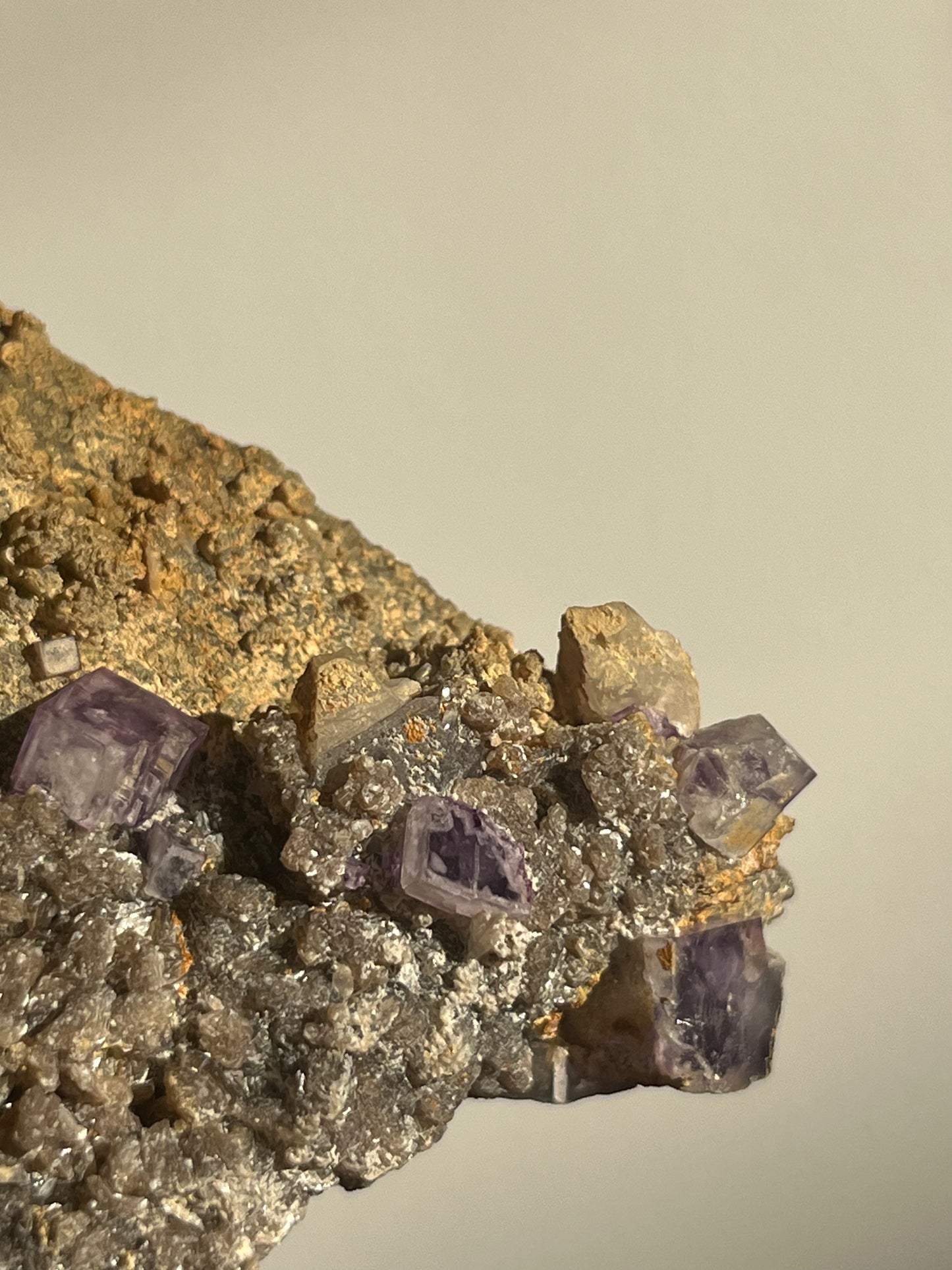 Yaogangxian Purple Fluorite Specimen with Intra Calcite Zoning A