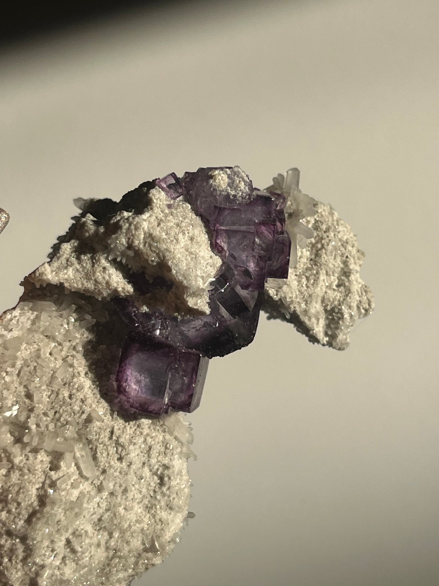 Yaogangxian Purple Fluorite with Quartz Specimen B