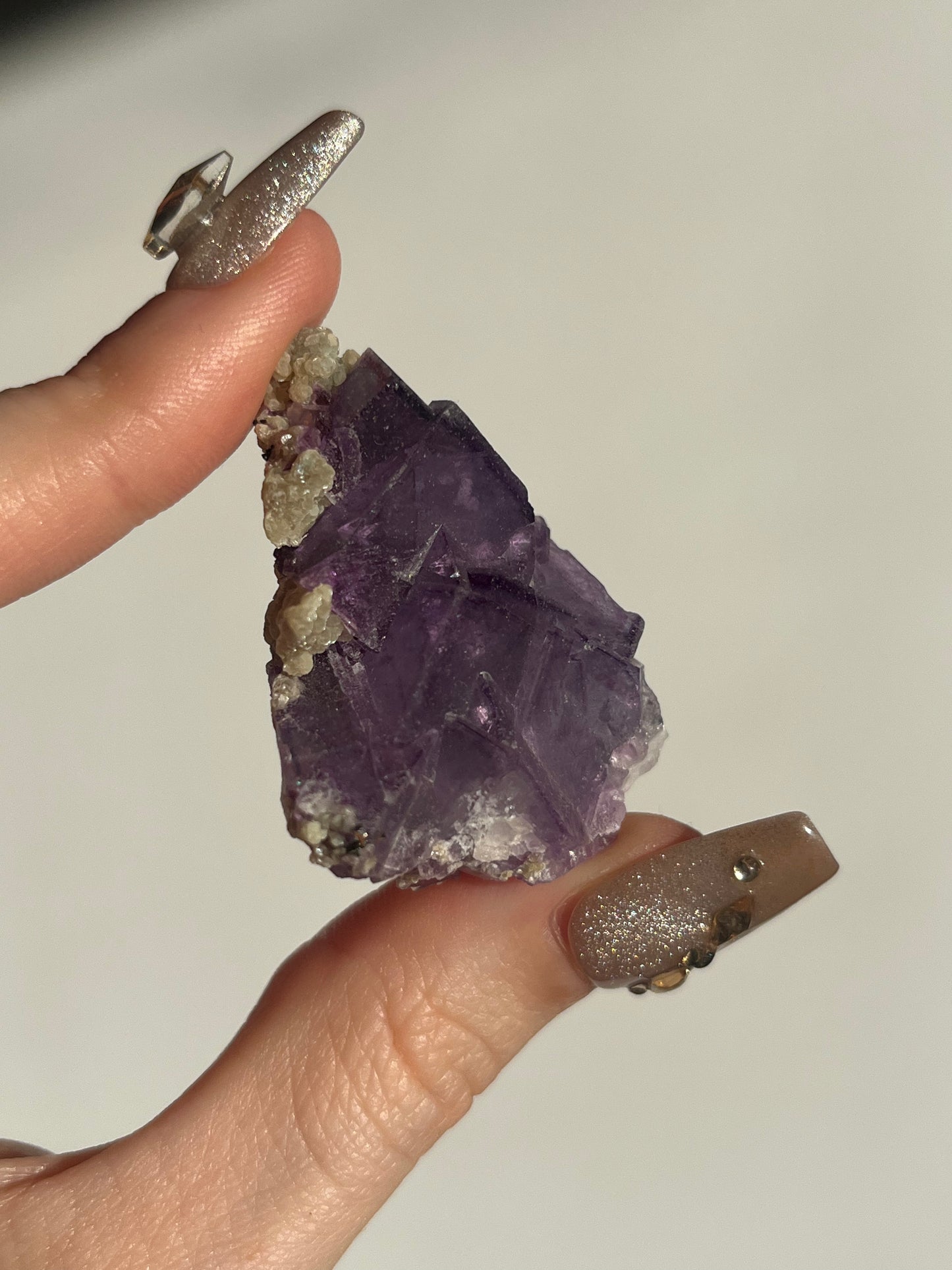 Yaogangxian Purple Fluorite with Muscovite and Wulframite Specimen E