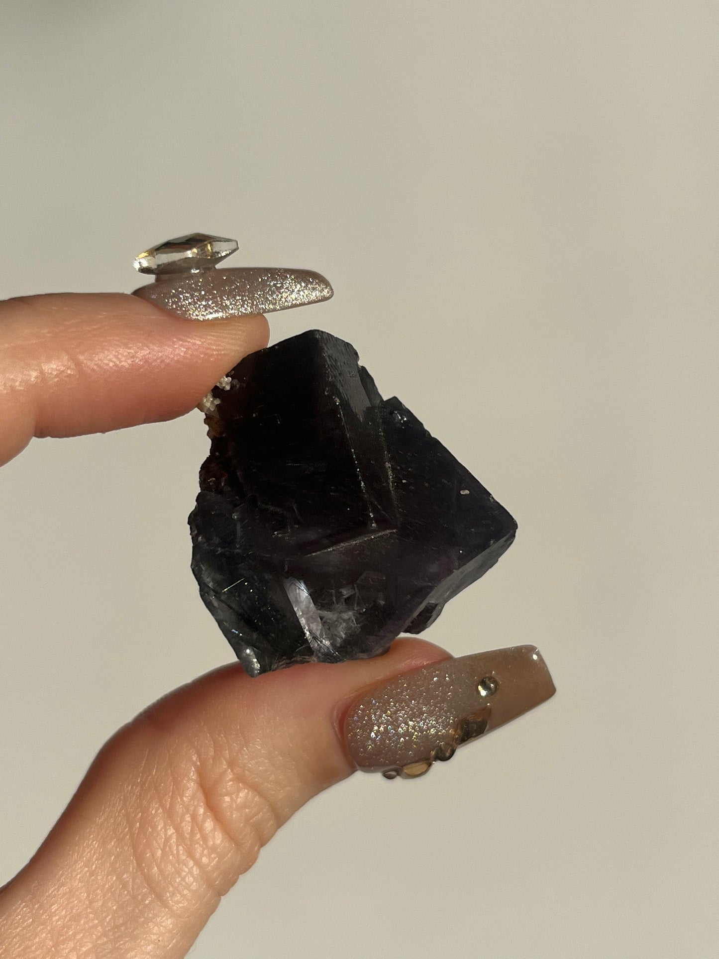 Yaogangxian Purple Fluorite Specimen with Bisthmunite Rutile Inclusions F
