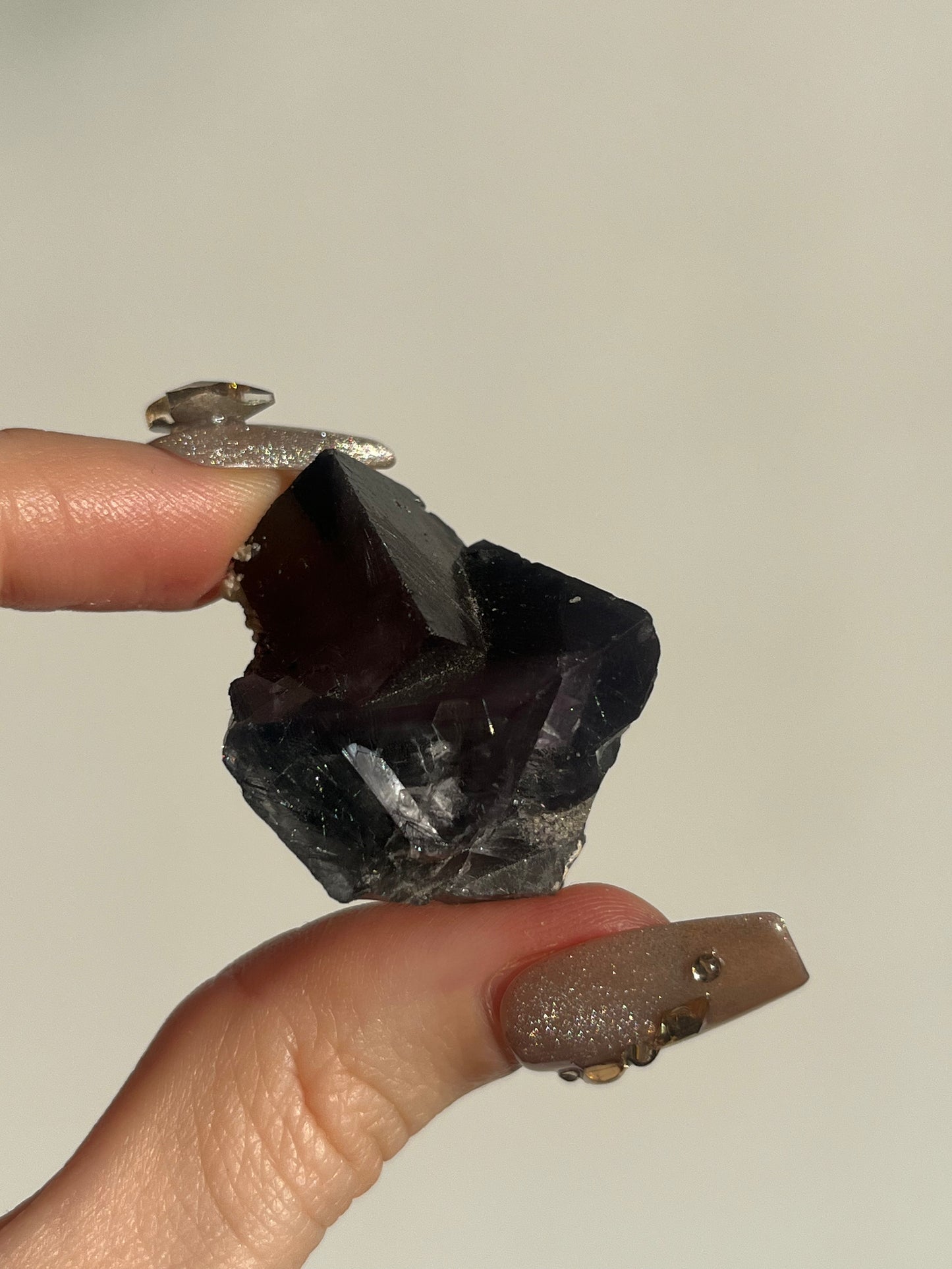 Yaogangxian Purple Fluorite Specimen with Bisthmunite Rutile Inclusions F
