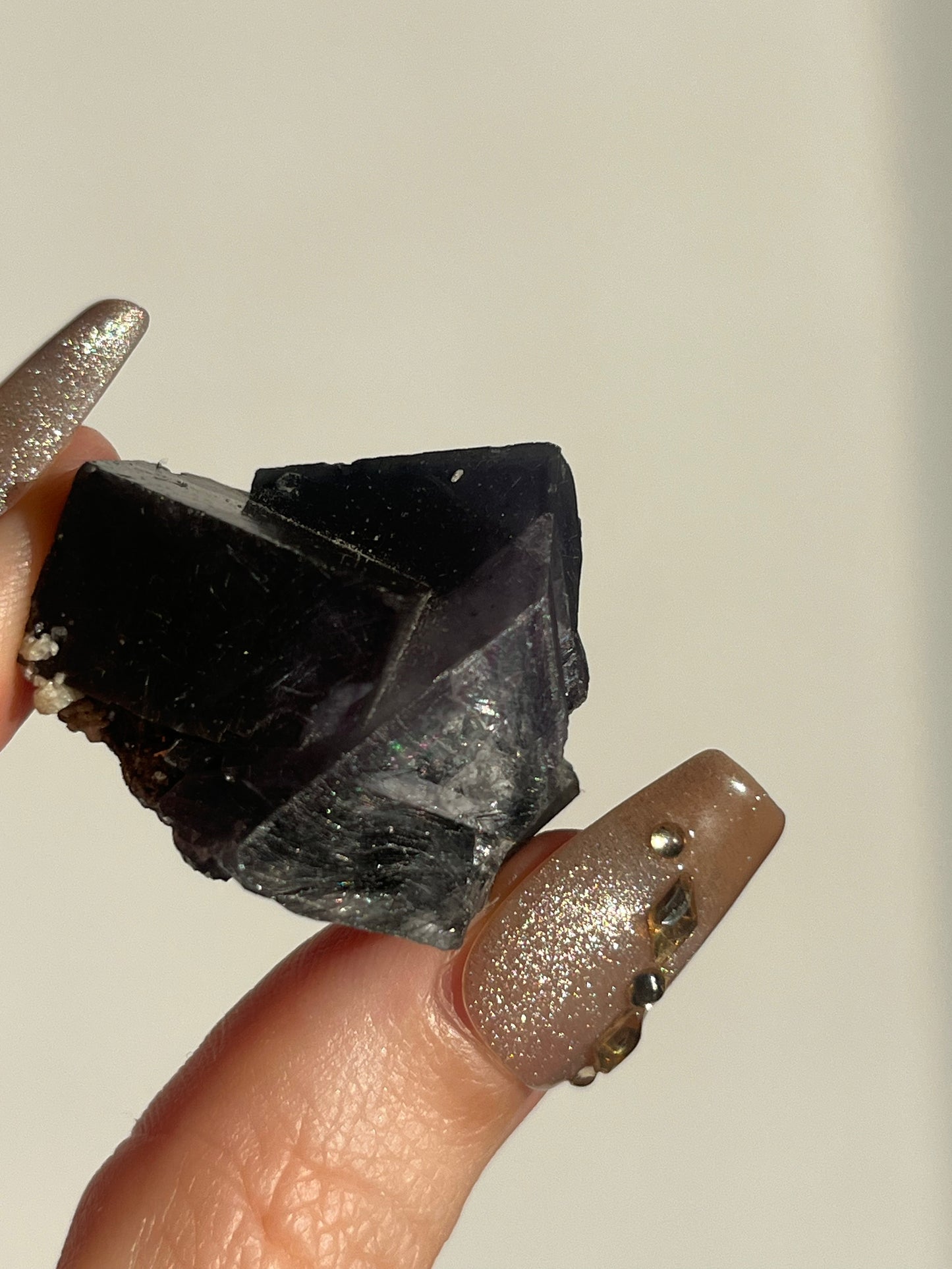 Yaogangxian Purple Fluorite Specimen with Bisthmunite Rutile Inclusions F