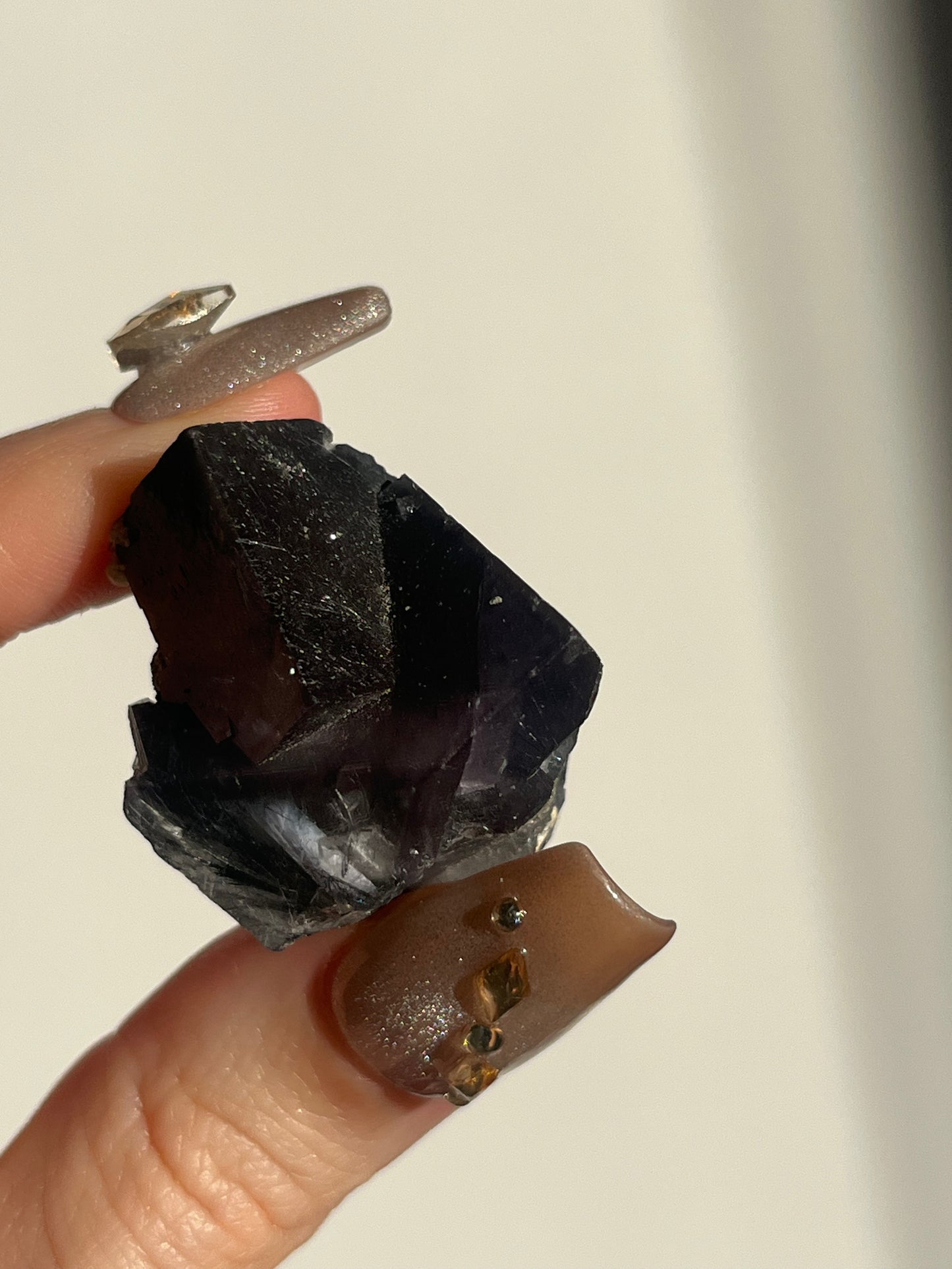 Yaogangxian Purple Fluorite Specimen with Bisthmunite Rutile Inclusions F
