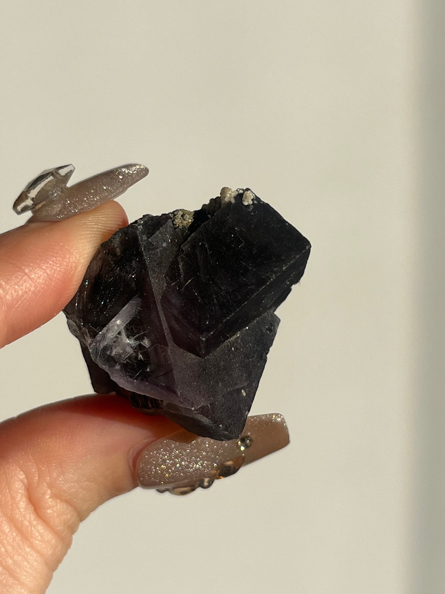 Yaogangxian Purple Fluorite Specimen with Bisthmunite Rutile Inclusions F