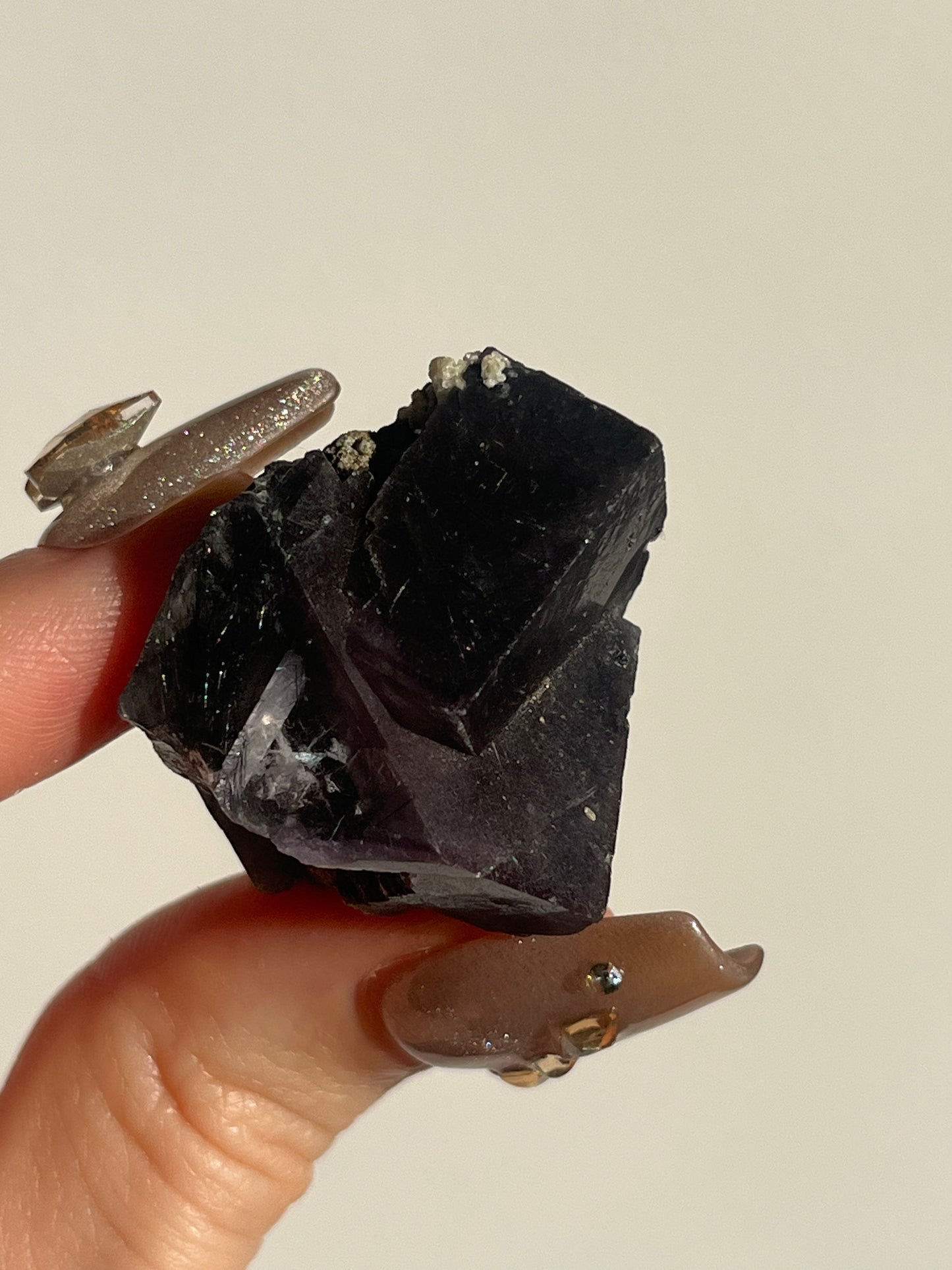 Yaogangxian Purple Fluorite Specimen with Bisthmunite Rutile Inclusions F