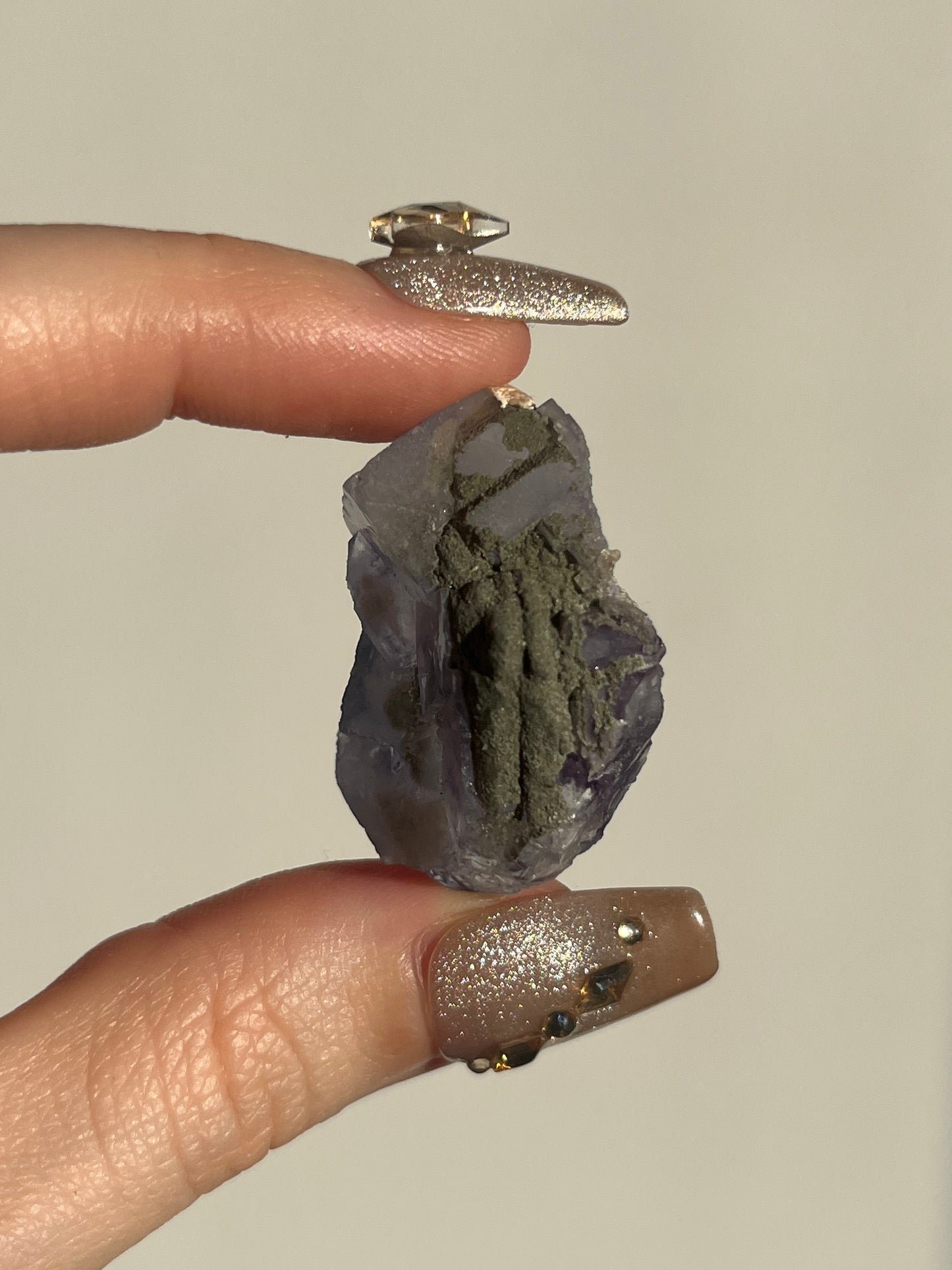 Yaogangxian Chlorite Phantom Purple Fluorite with Muscovite Specimen I