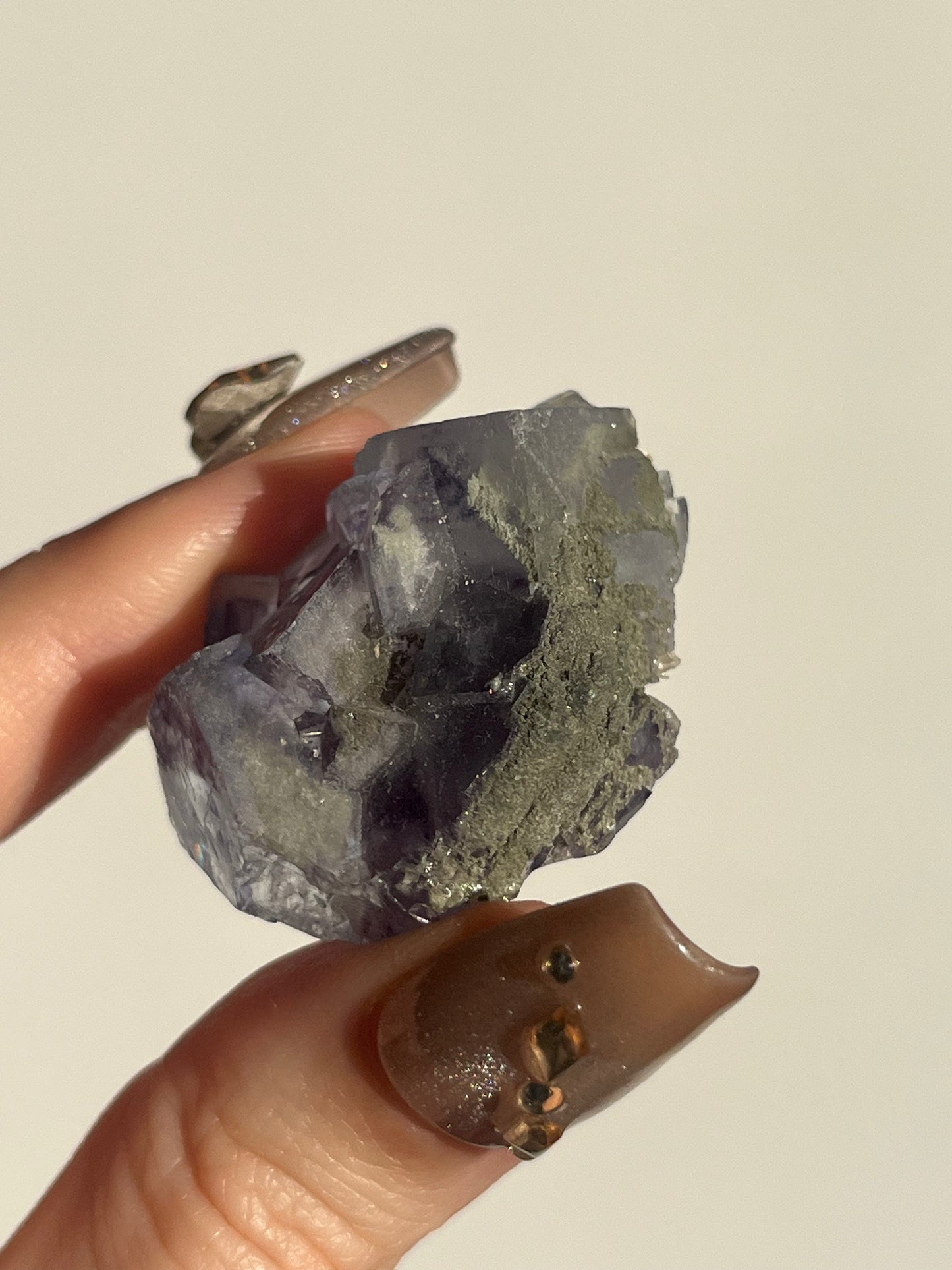 Yaogangxian Chlorite Phantom Purple Fluorite with Muscovite Specimen I