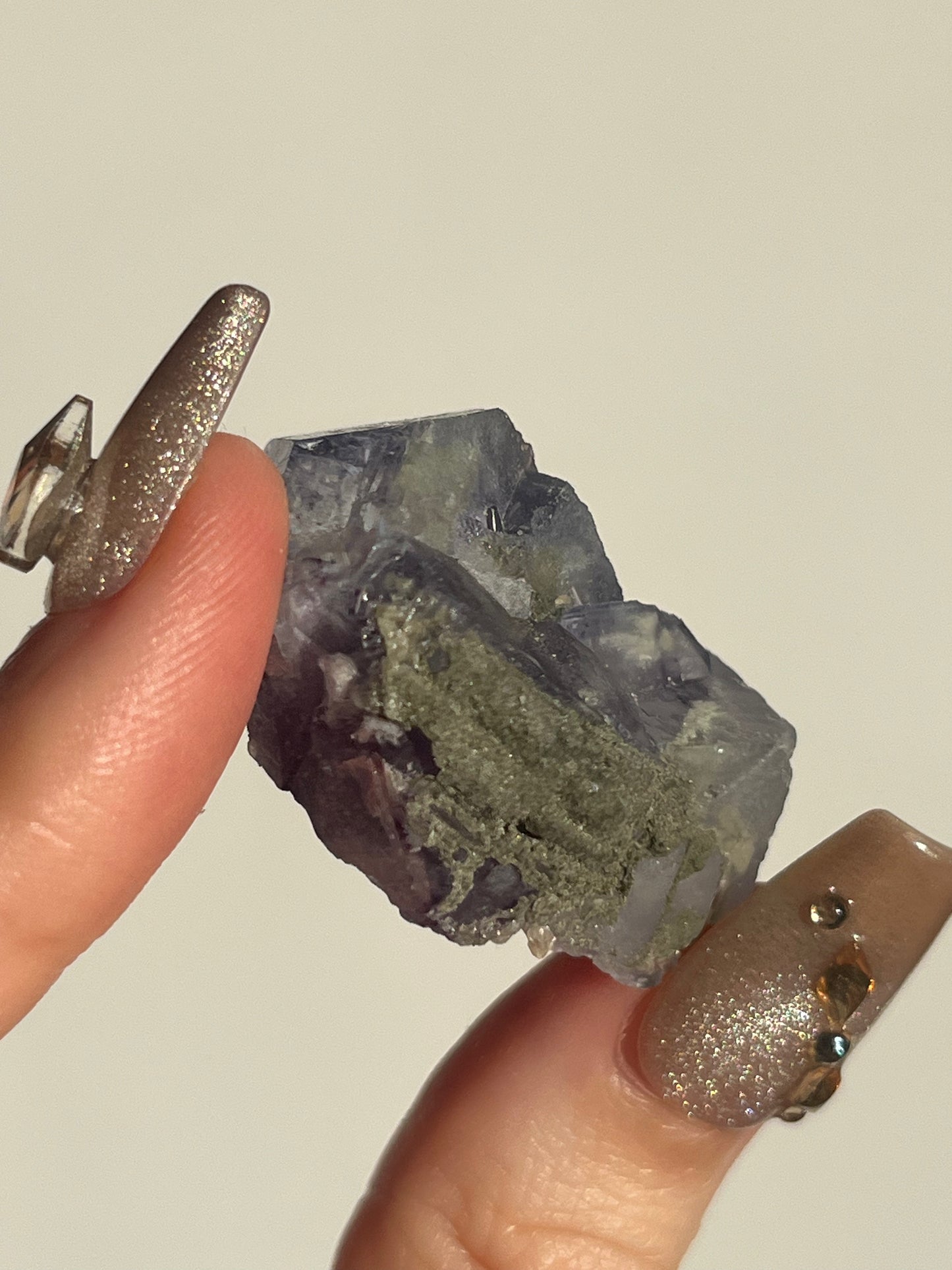 Yaogangxian Chlorite Phantom Purple Fluorite with Muscovite Specimen I