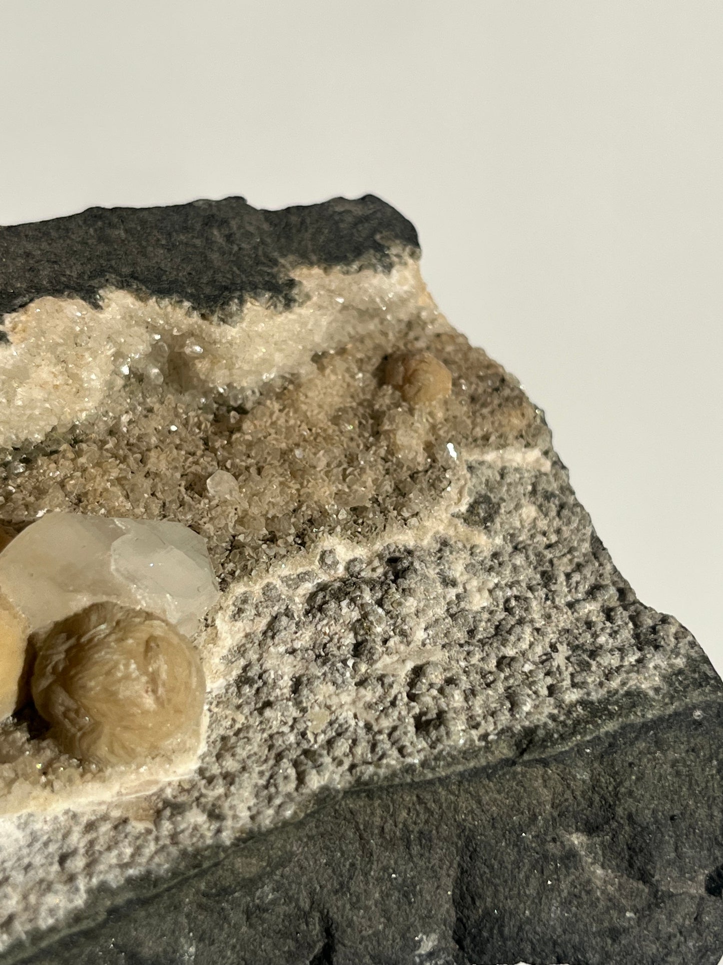 Yellow Gyrolite with Prehnite and Apophyllite Specimen A