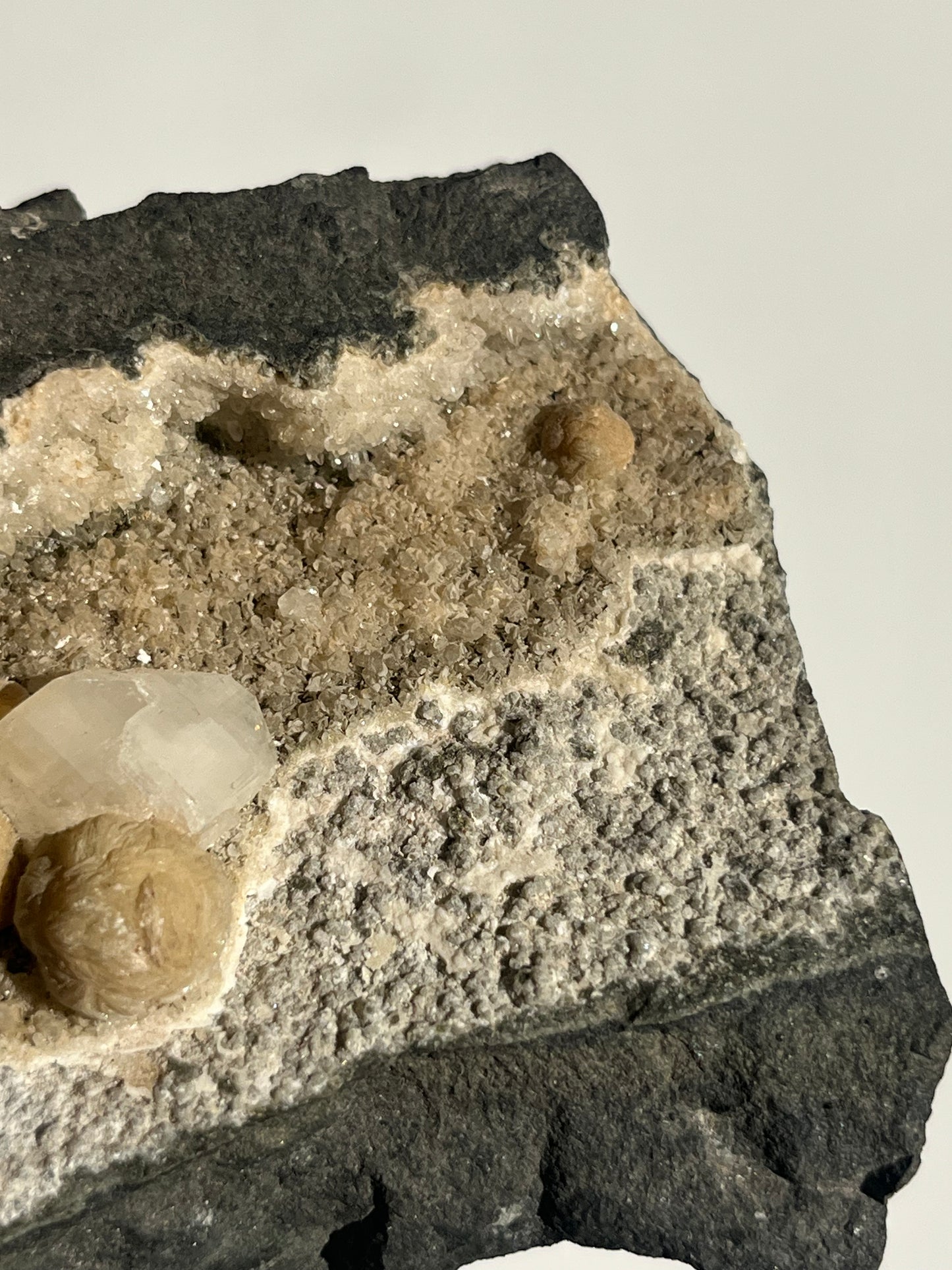 Yellow Gyrolite with Prehnite and Apophyllite Specimen A