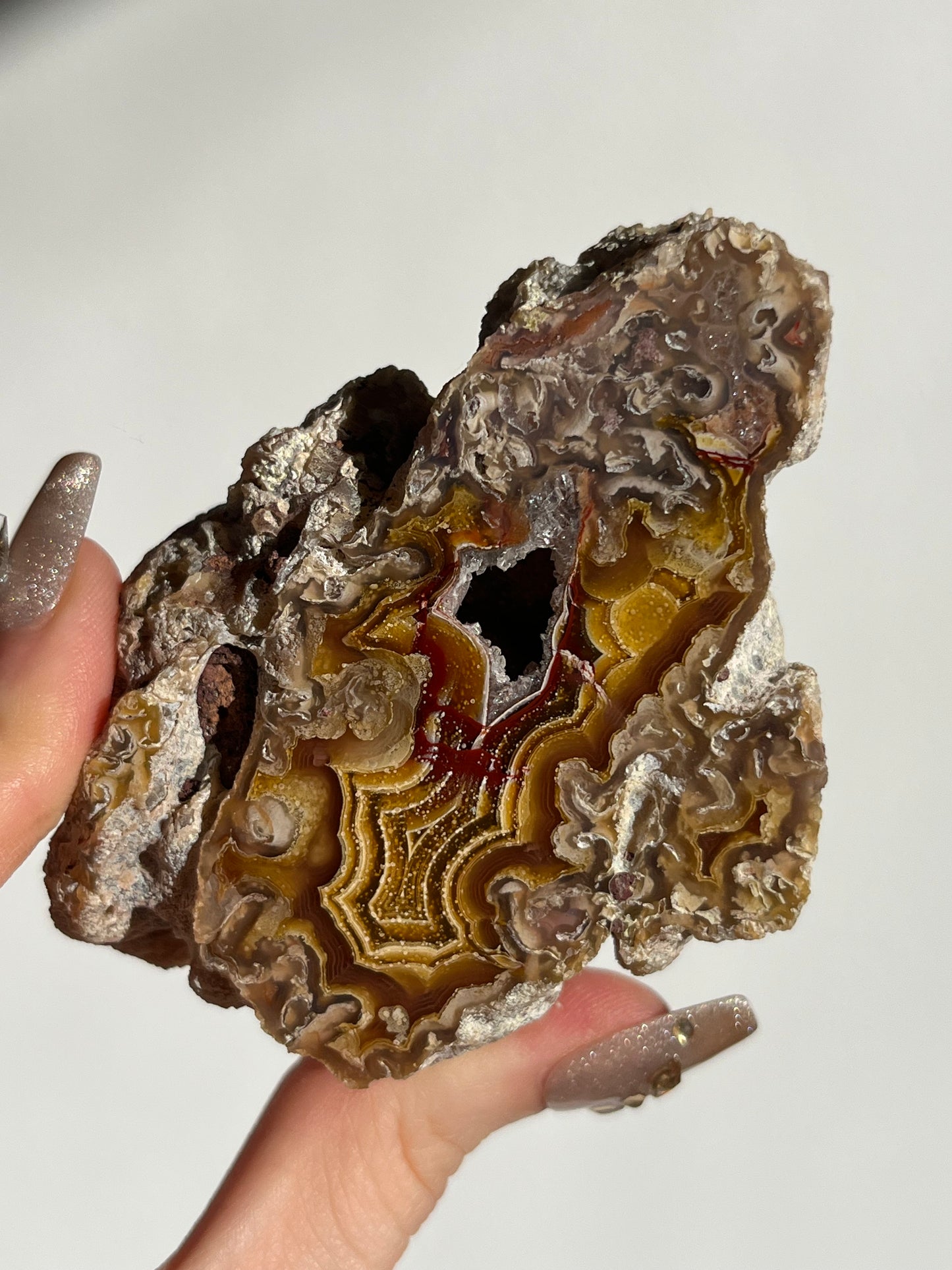 “The Artist’s Canvas” Yellow Laguna Agate with Starry Night Chalcedony Inclusions (ex. Sachdave S Collection)
