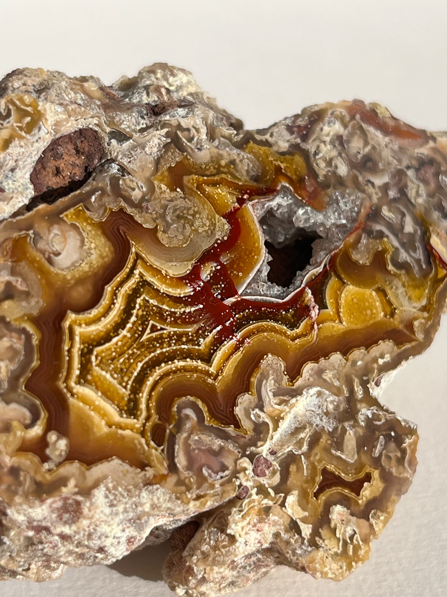 “The Artist’s Canvas” Yellow Laguna Agate with Starry Night Chalcedony Inclusions (ex. Sachdave S Collection)