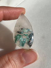 Load image into Gallery viewer, Native Copper &amp; Chrysocolla in Chalcedony Teardrop Cabochon (You Choose)
