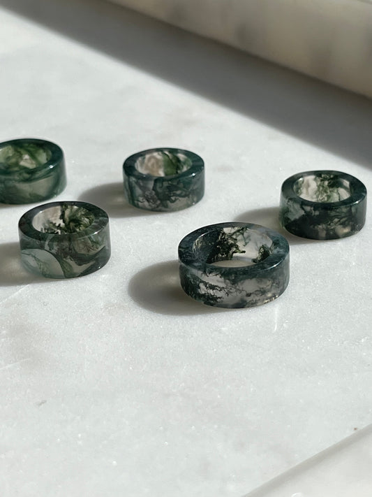 Moss Agate Sphere Stand