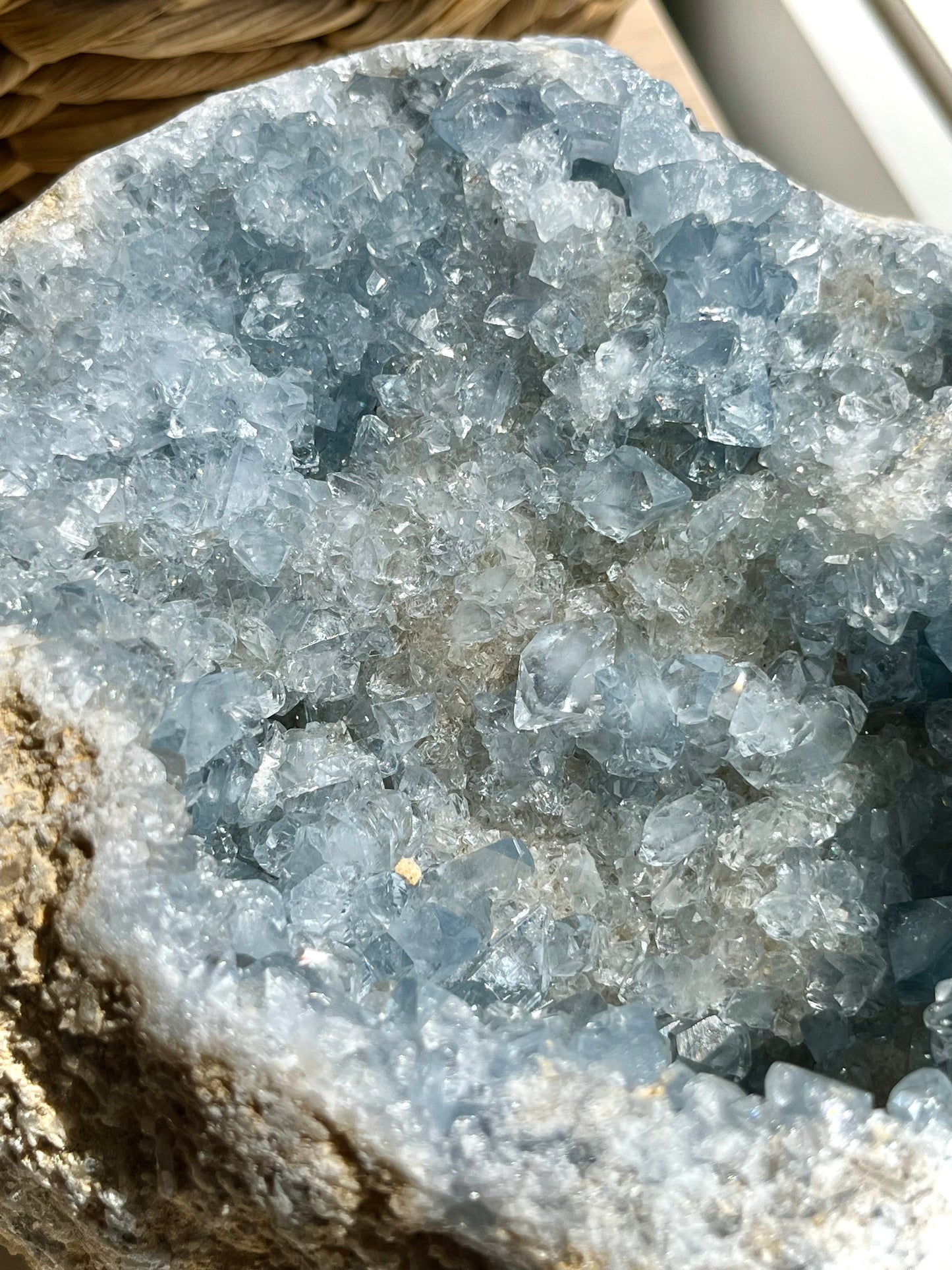 “Merisma” 5.77kg Cavernous Celestite Geode Specimen