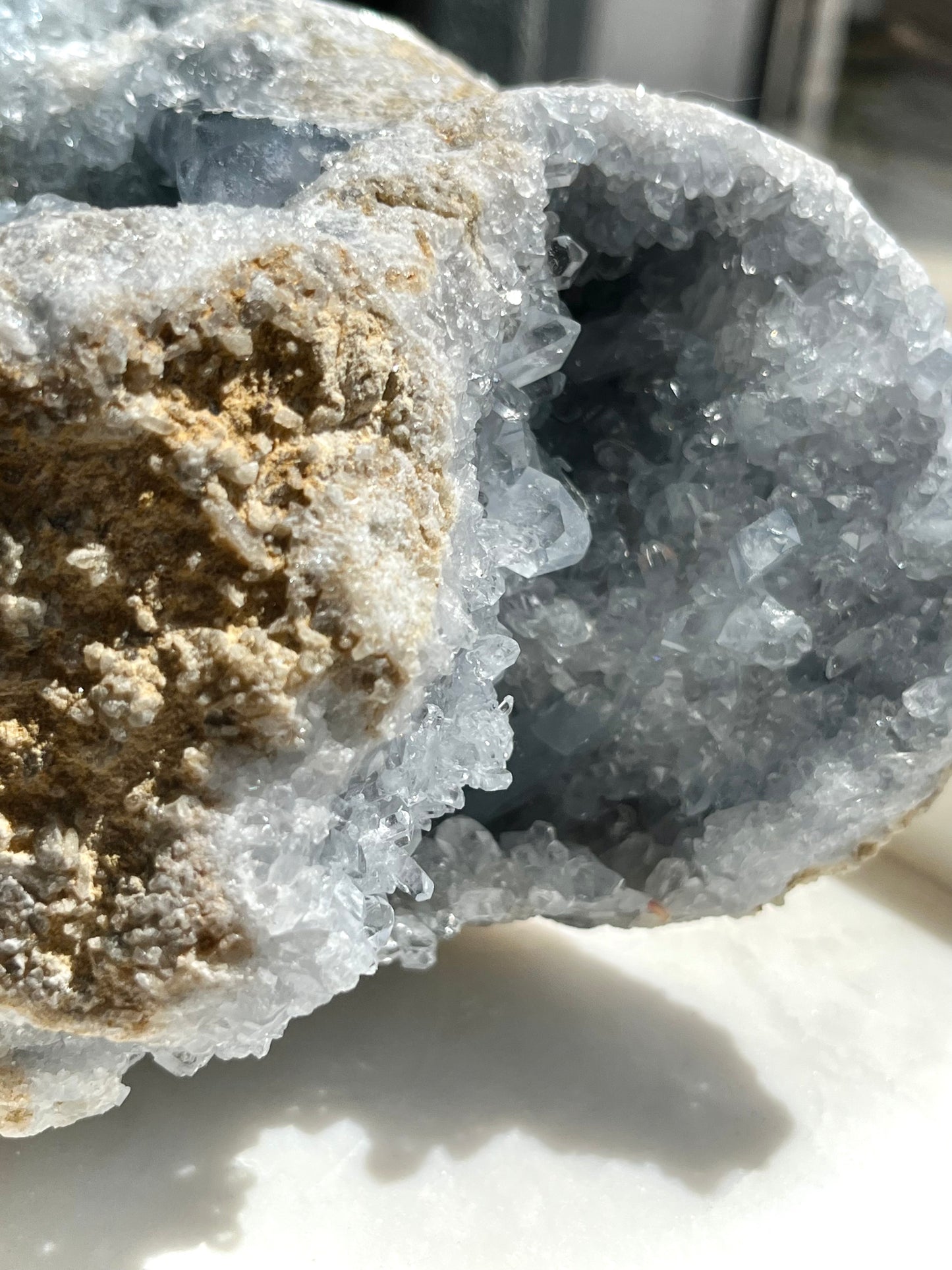 “Merisma” 5.77kg Cavernous Celestite Geode Specimen