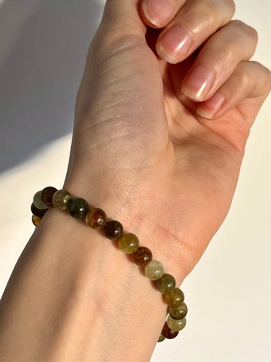 Green Garnet 6mm Bead Bracelet