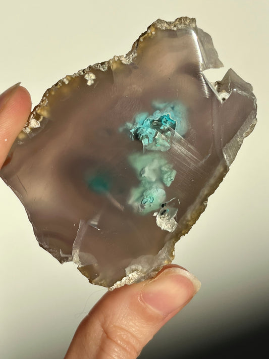 Native Copper & Chrysocolla in Chalcedony Specimen #27