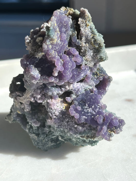 Sparkly Purple & Green Grape Agate Cluster #01