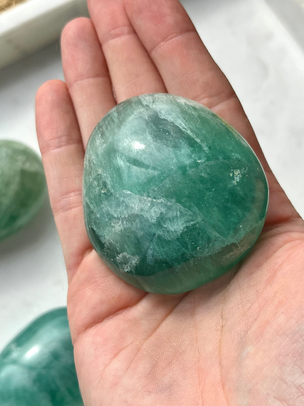 Green Fluorite Palmstone (Large)