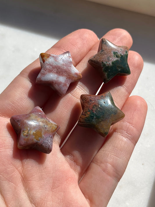 Multi Colour Jasper Star Carving