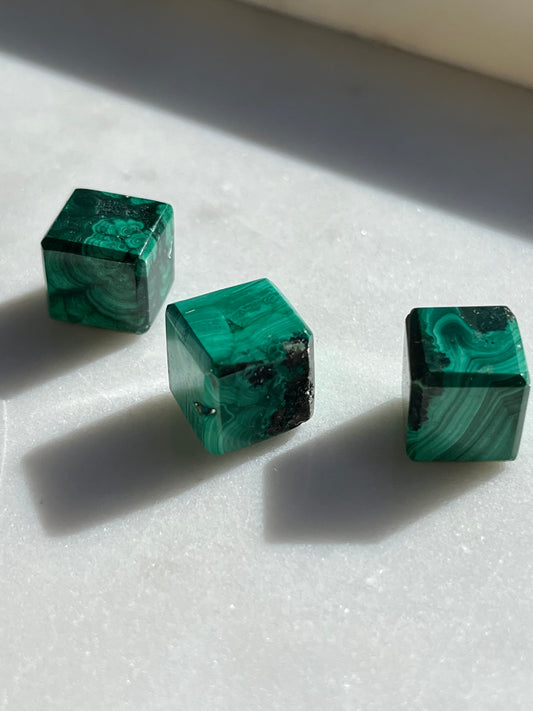 Malachite Cube Carving