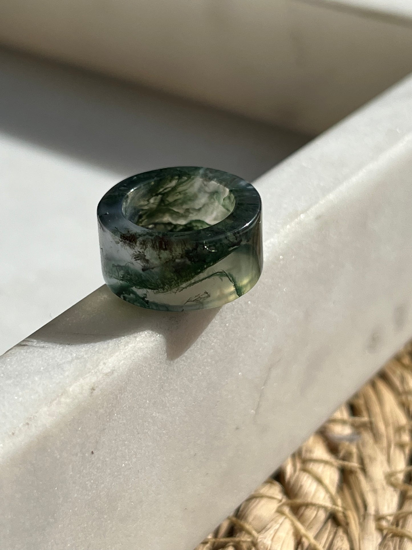 Moss Agate Sphere Stand