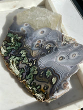 Load image into Gallery viewer, Danau Agate with Green Moss &amp; Quartz Slab #6
