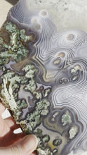 Load and play video in Gallery viewer, Danau Agate with Green Moss &amp; Quartz Slab #6
