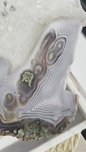 Load and play video in Gallery viewer, Danau Agate with Green Moss &amp; Quartz Slab #5
