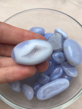 Load image into Gallery viewer, Blue Chalcedony Tumbled Stones
