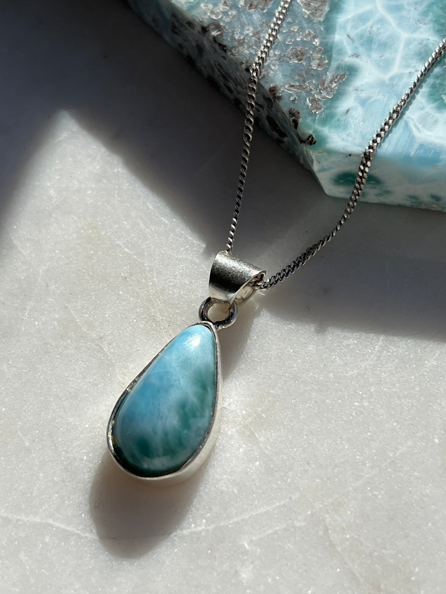 ‘Reflections’ Larimar Sterling Silver Pendant #1