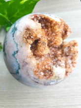 Load image into Gallery viewer, Hematoid Pink Amethyst Sparkly Sphere w/Jasper &amp; Quartz Geodes
