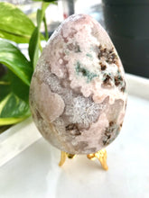 Load image into Gallery viewer, Pink Amethyst, Quartz &amp; Purple Amethyst Crystal Egg Carving
